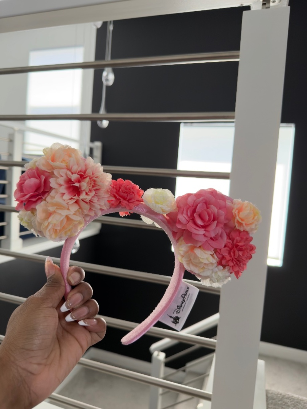 Disney Floral Flower Pink Minnie Ear Headband